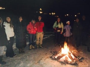 Bonfire at the Susitna River Lodge, Talkeetna Alaska